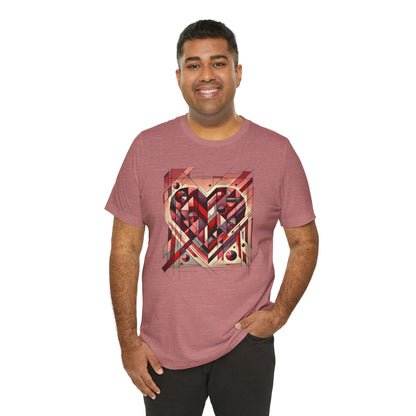 Cubist Heart T-Shirt – Modern Art Valentine's Day Graphic Tee
