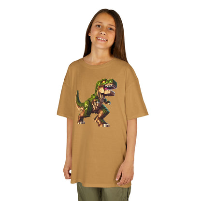 Pixel Dinosaur Kids T-Shirt – Retro Pixel T-Rex Gamer Tee