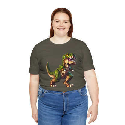 Pixel Dinosaur T-Shirt – Retro Dino Graphic Tee for Adults