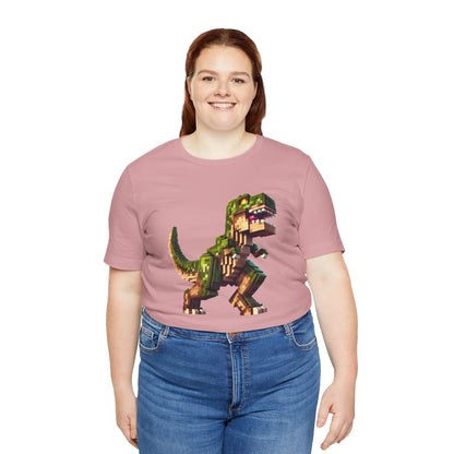 Pixel Dinosaur T-Shirt – Retro Dino Graphic Tee for Adults