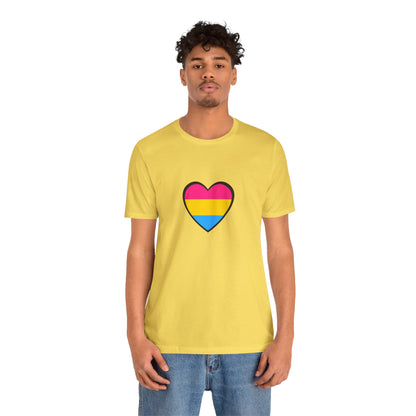 Pansexual Pride Flag Heart Tee – LGBTQ+ Pan Flag Minimalist Shirt - WhimSpin - https://whimspin.com