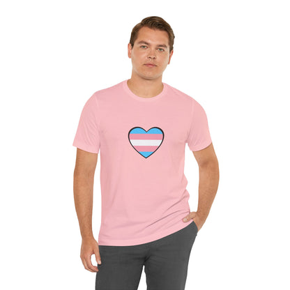 Transgender Flag Heart T-Shirt – LGBTQ+ Trans Flag Graphic Tee