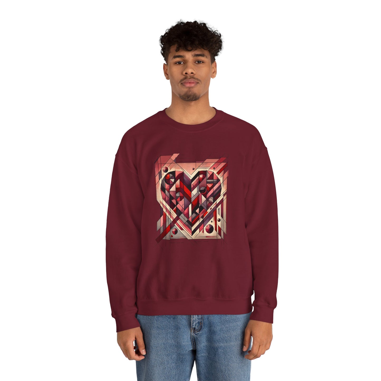 Cubist Heart Sweatshirt – Modern Art Valentine's Day Pullover