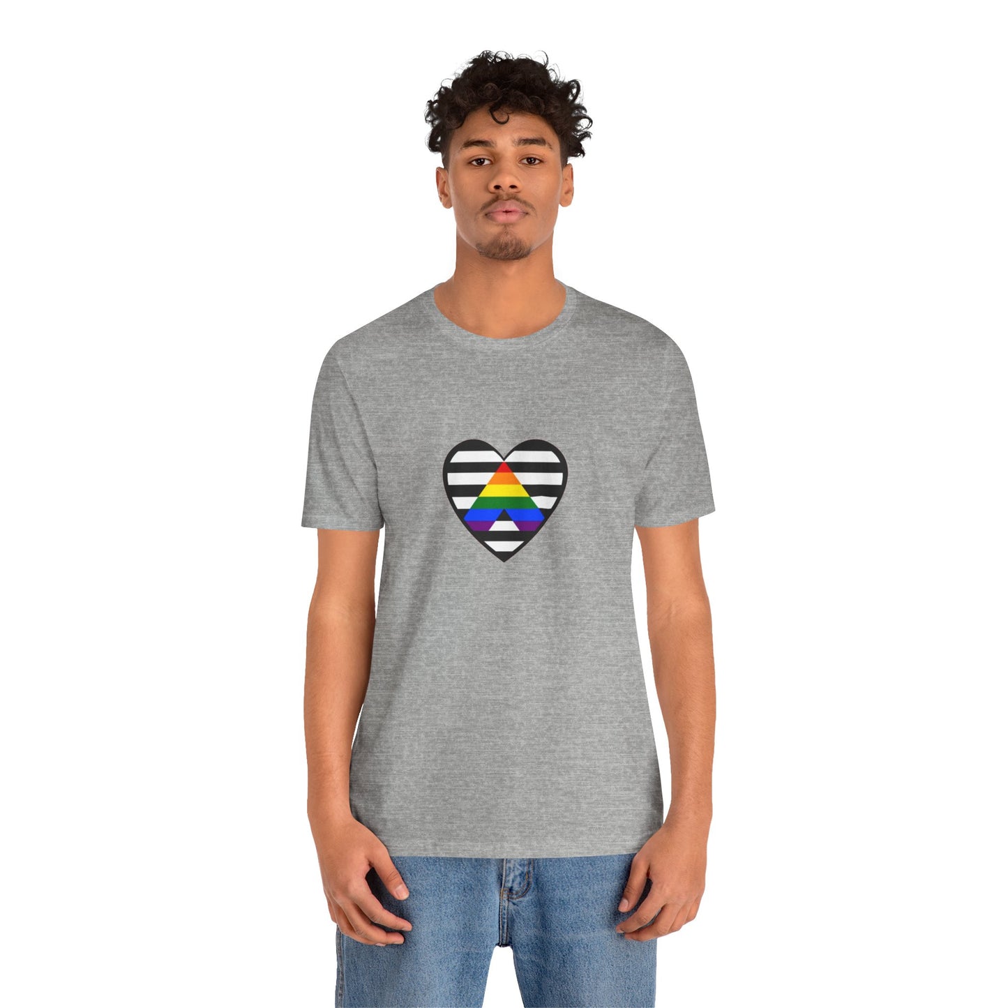 Ally Pride Flag Heart T-Shirt – Subtle LGBTQ+ Support Tee
