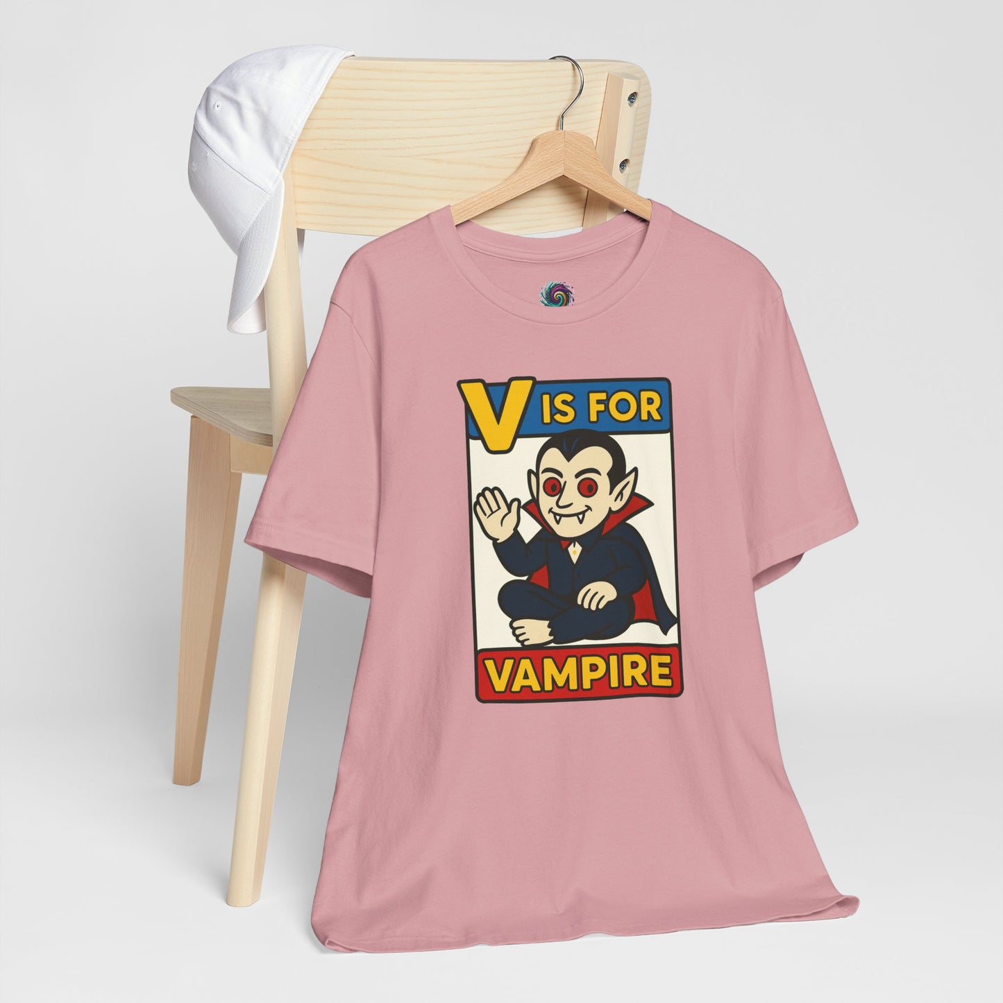 V is for Vampire T-Shirt – Funny Halloween Legend Alphabet Tee