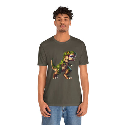 Pixel Dinosaur T-Shirt – Retro Dino Graphic Tee for Adults