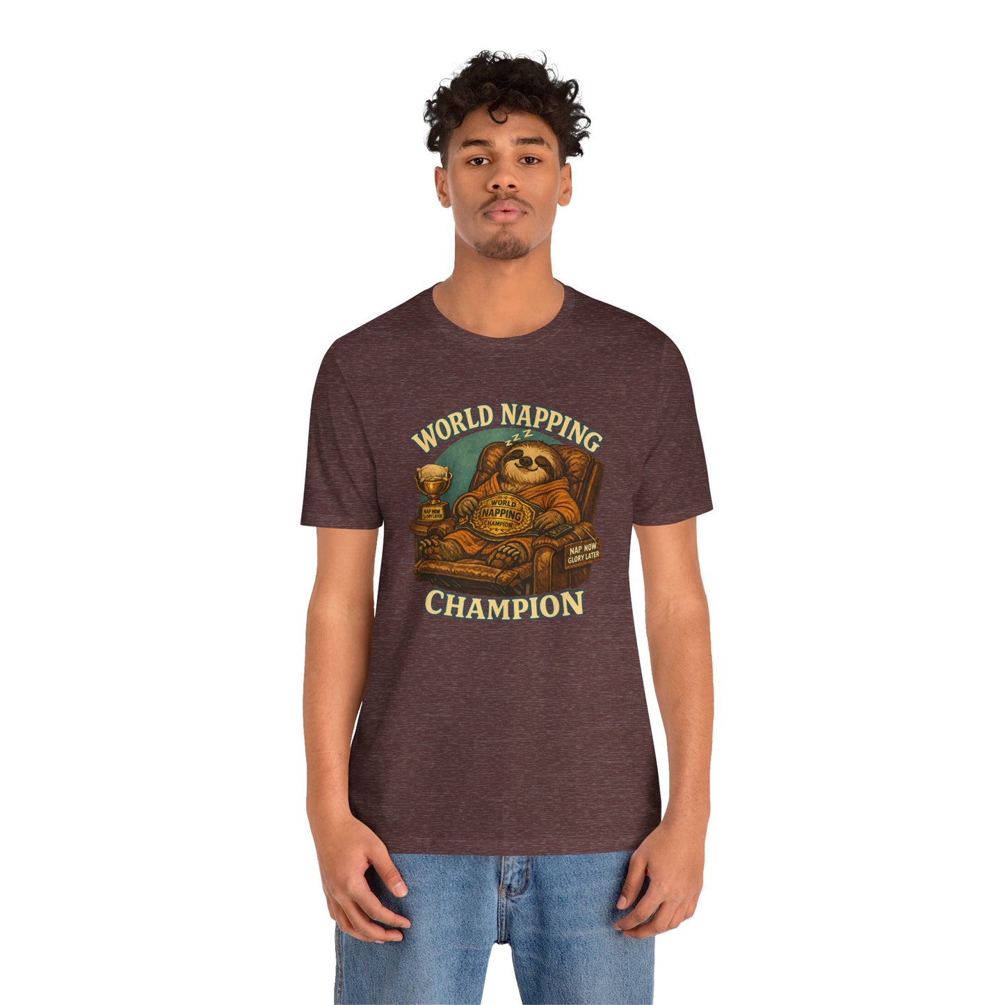 World Napping Champion T-Shirt – Funny Sloth Nap Tee