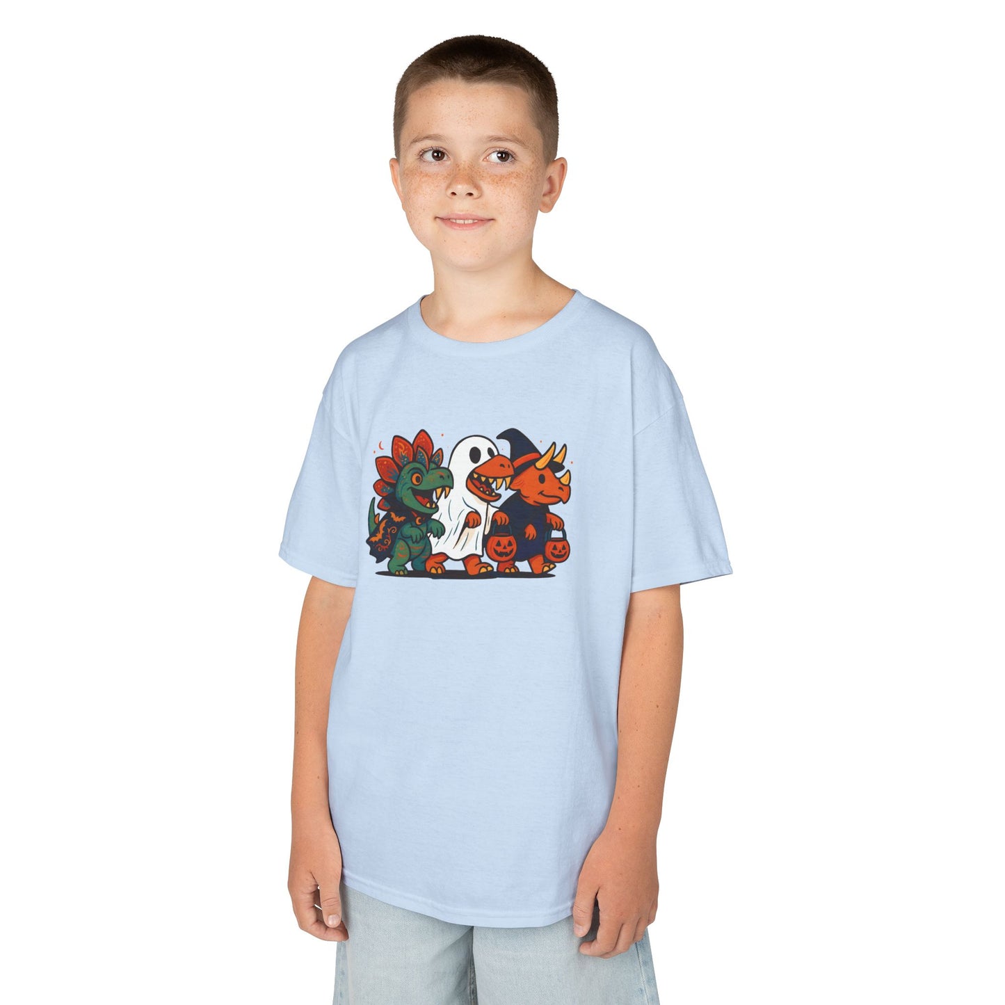 Kids Halloween Dino Squad T-Shirt – Cute Trick-or-Treat Dino Tee