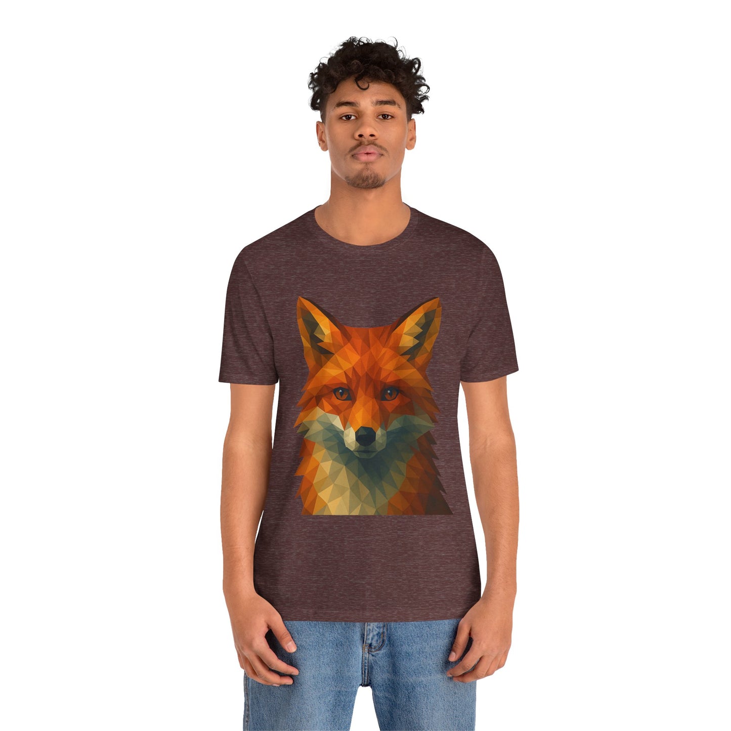 Geometric Fox T-Shirt – Polygon Animal Tee with Nature Vibes - WhimSpin - https://whimspin.com