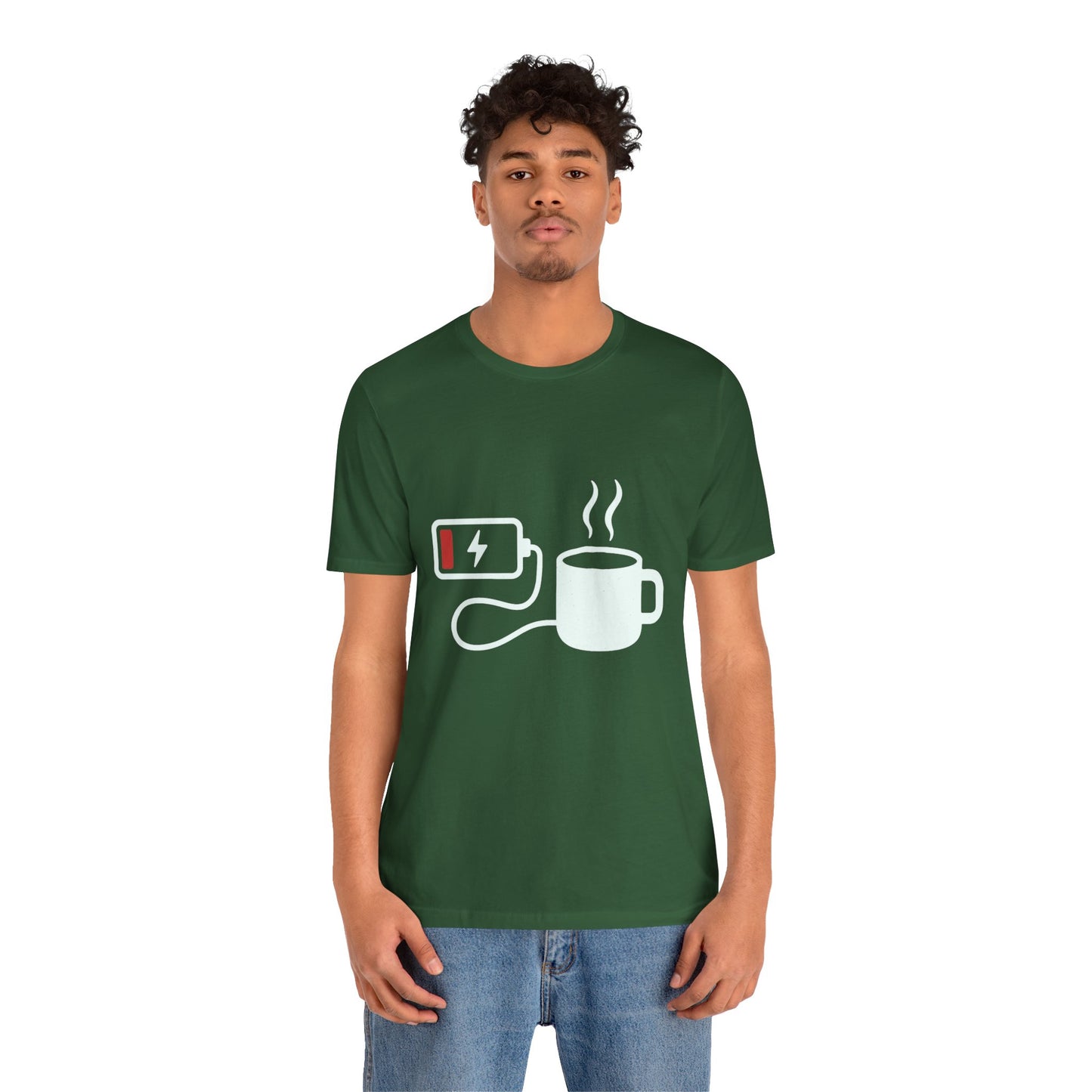 Low Battery Need Coffee Tee – Funny Caffeine Graphic T-Shirt