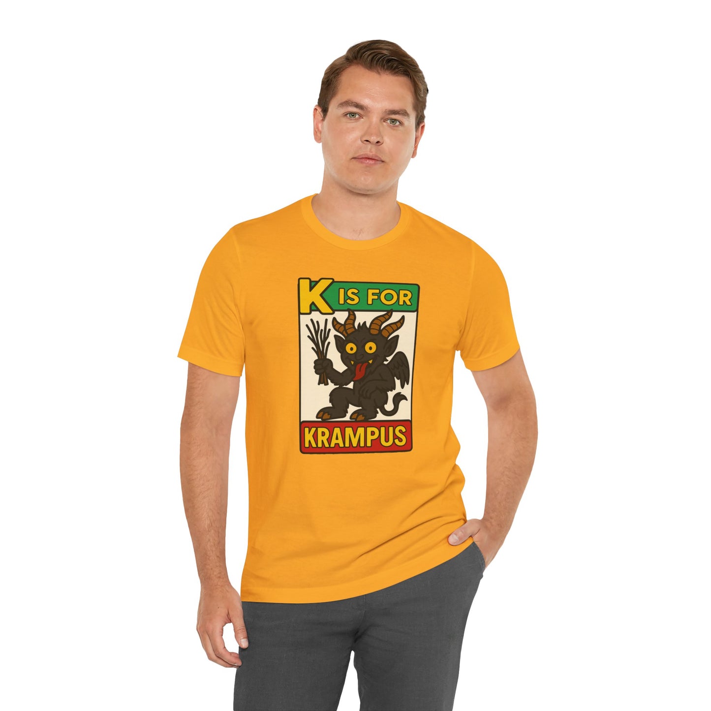 Krampus Alphabet Tee - "K is for Krampus" Holiday Graphic T-Shirt