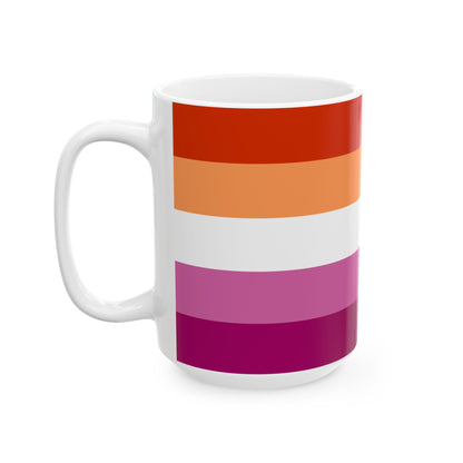 Lesbian Pride Flag Mug – Sapphic Identity LGBTQ+ Ceramic Cup