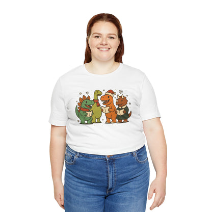 Dinosaur Carolers T-Shirt – Cute Dino Christmas Singing Tee