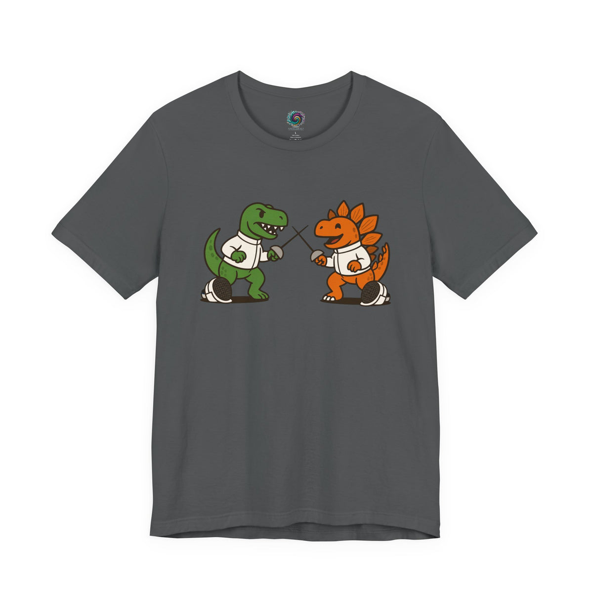 Dinosaur Fencing T-Shirt – T-Rex vs Stegosaurus Tee
