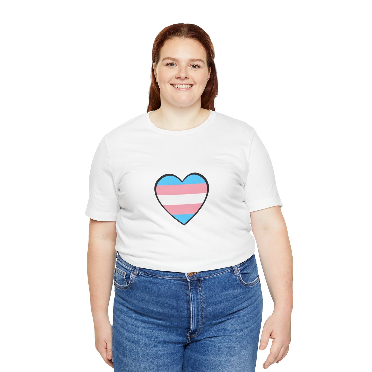 Transgender Flag Heart T-Shirt – LGBTQ+ Trans Flag Graphic Tee