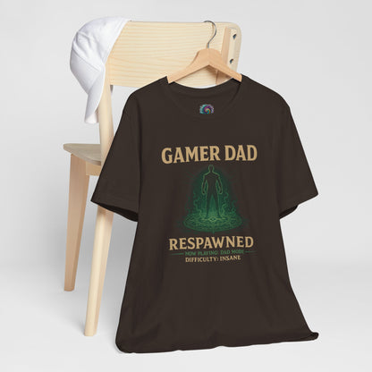 Gamer Dad Respawned T-Shirt – Funny New Fatherhood Gaming Tee