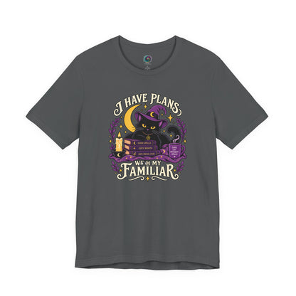 I Have Plans With My Familiar T-Shirt - Funny Witchy Introvert Cat Tee