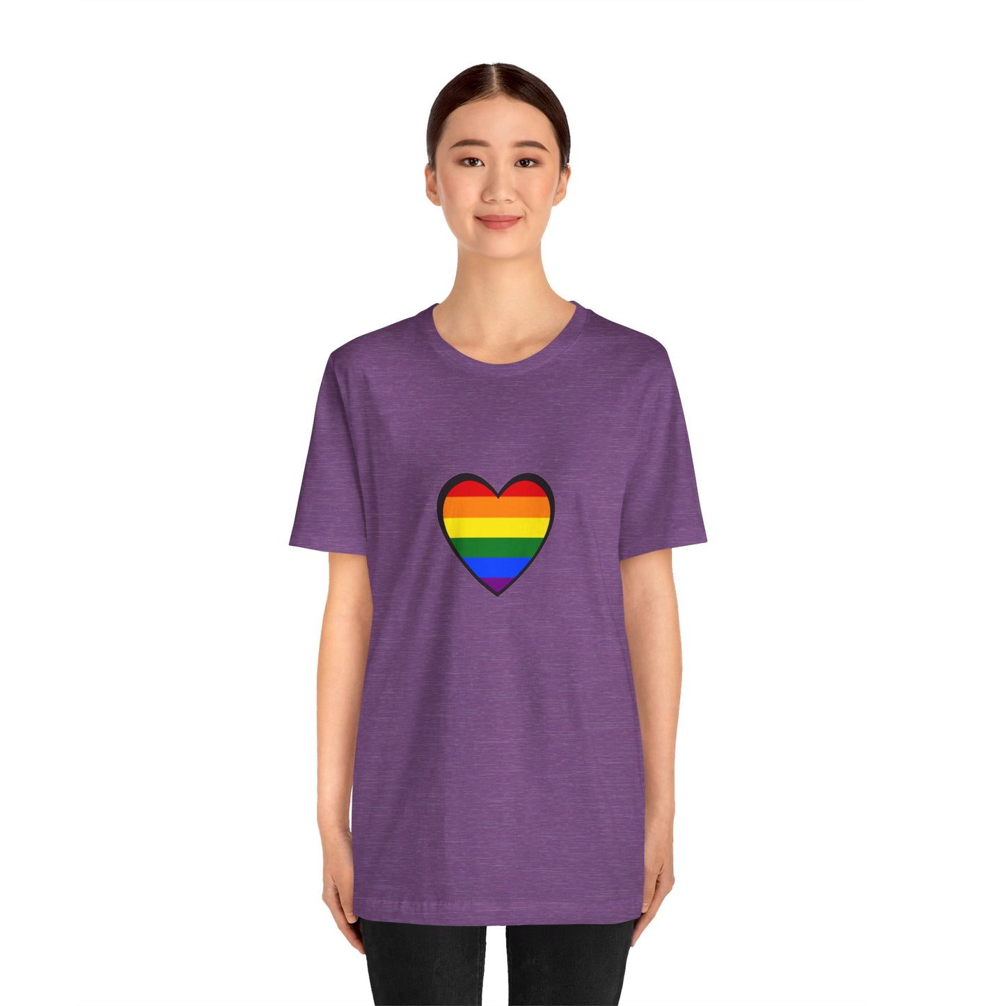 Pride Heart Flag T-Shirt – Rainbow Heart LGBTQ+ Equality Tee