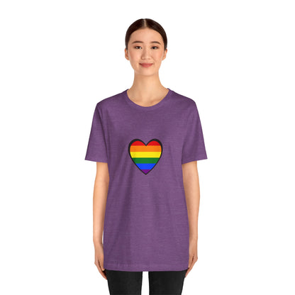Pride Heart Flag T-Shirt – Rainbow Heart LGBTQ+ Equality Tee