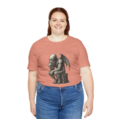 Cthulhu The Thinker Tee – Lovecraftian Parody Shirt