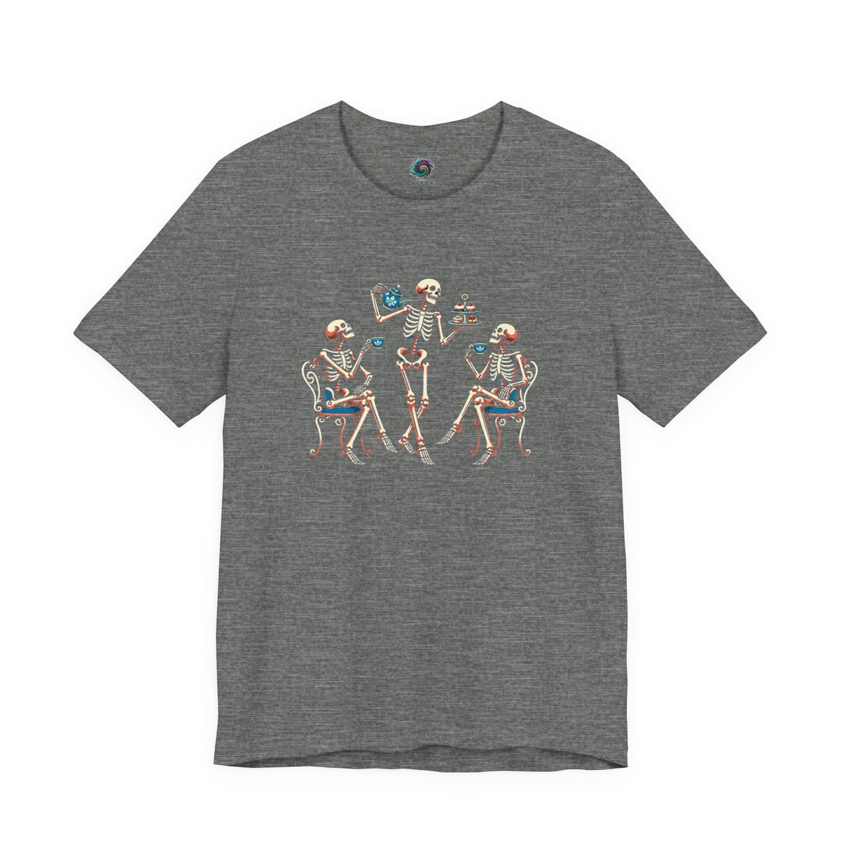 Skeleton Tea Party T-Shirt – Vintage Halloween Skeleton Tee
