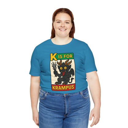 Krampus Alphabet Tee - "K is for Krampus" Holiday Graphic T-Shirt