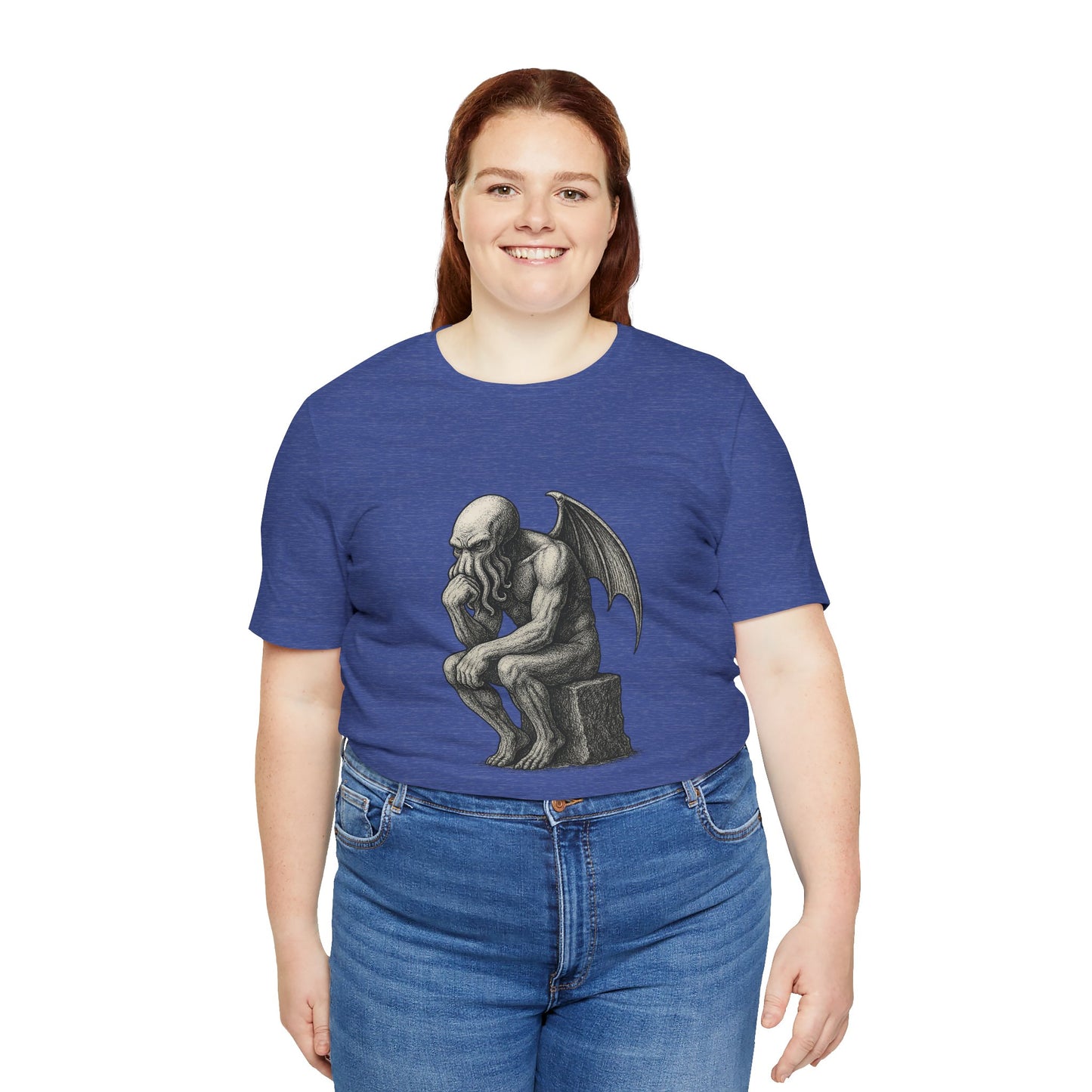 Cthulhu The Thinker Tee – Lovecraftian Parody Shirt