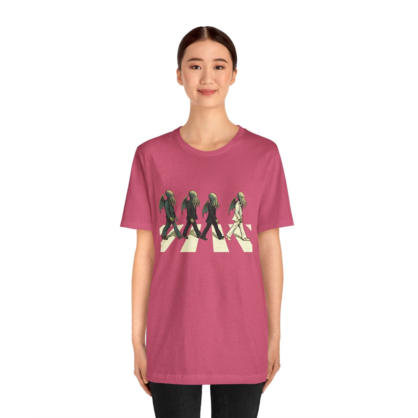 Cthulhu Crossing T-Shirt – Beatles Abbey Road Parody Tee | WhimSpin