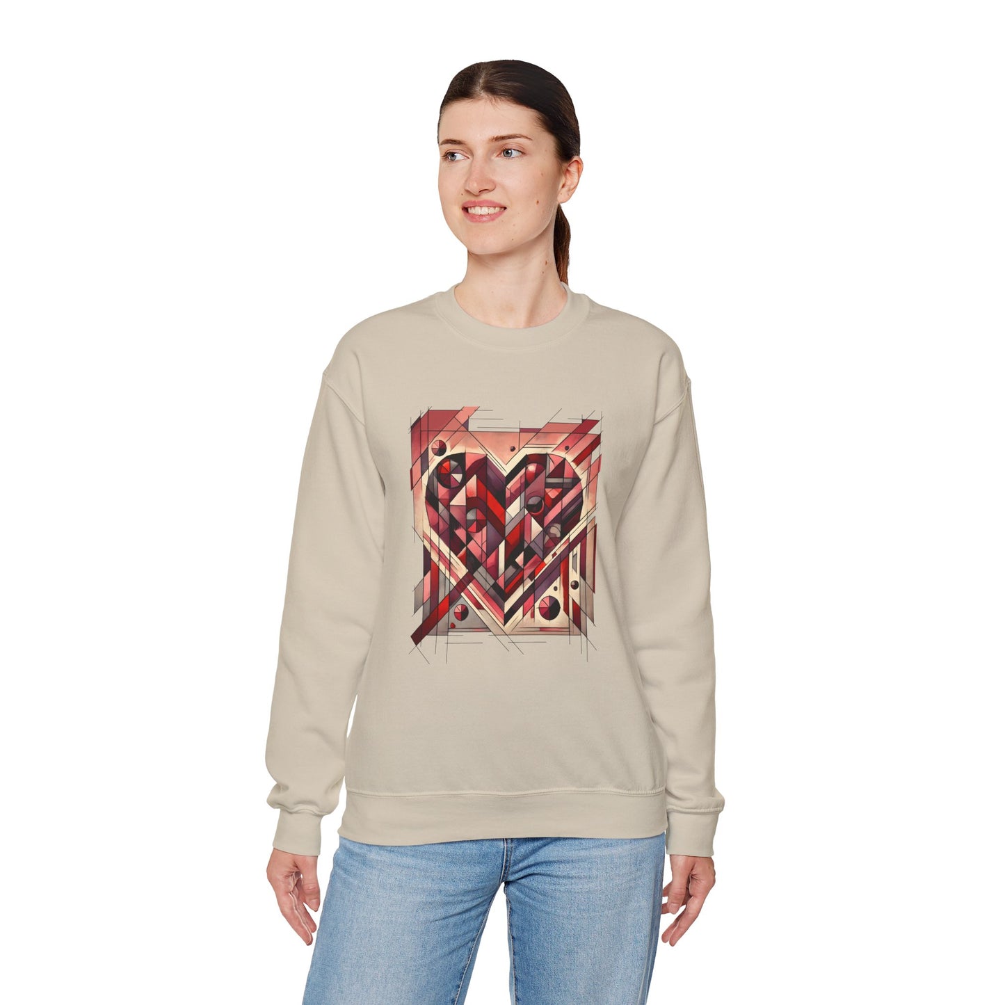 Cubist Heart Sweatshirt – Modern Art Valentine's Day Pullover