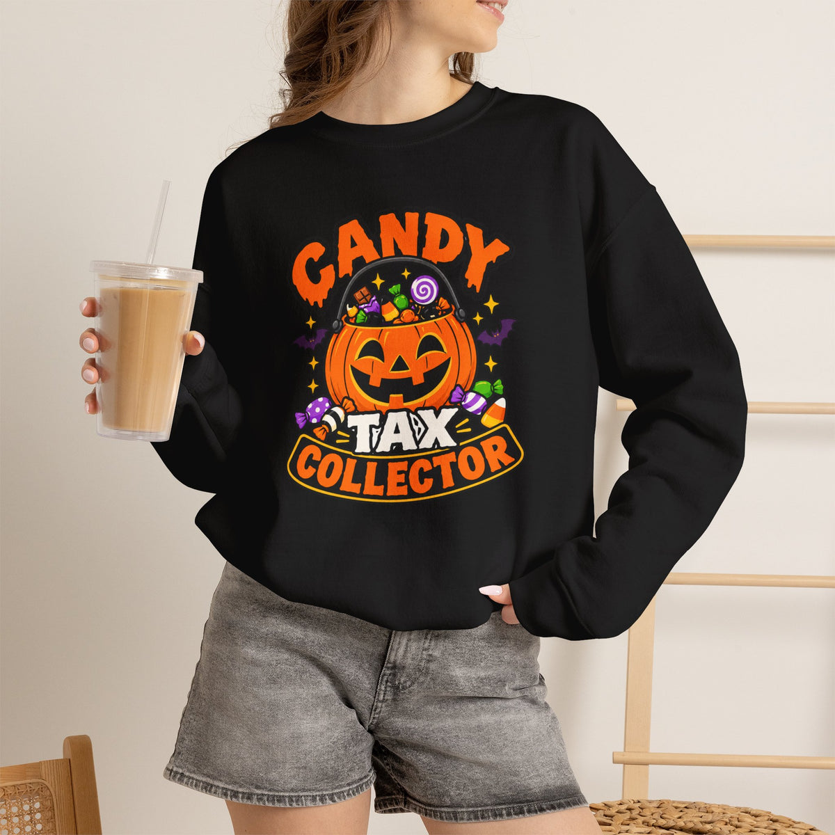 Candy Tax Collector Sweatshirt – Funny Halloween Parent Crewneck