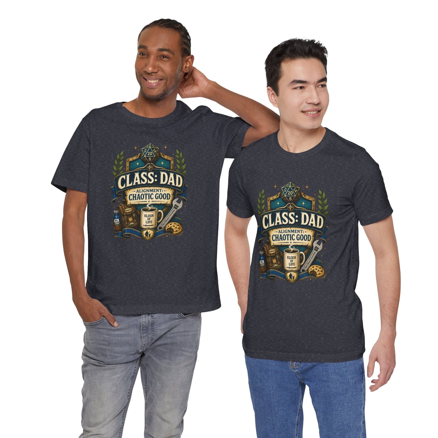 Chaotic Good Dad T-Shirt – RPG Gamer Dad Graphic Tee
