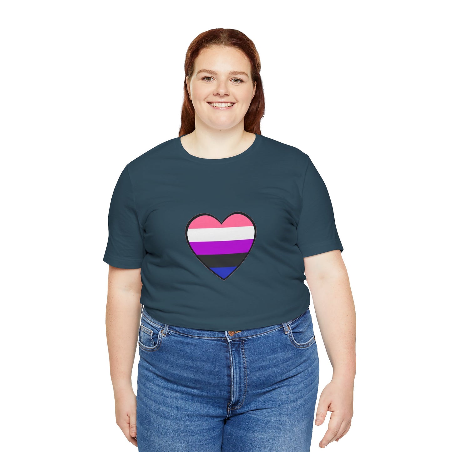 Genderfluid Pride Heart T-Shirt – Bold LGBTQIA+ Flag Tee - WhimSpin - https://whimspin.com