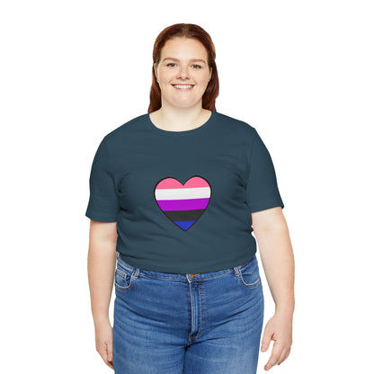 Genderfluid Pride Heart T-Shirt – Bold LGBTQIA+ Flag Tee - WhimSpin - https://whimspin.com