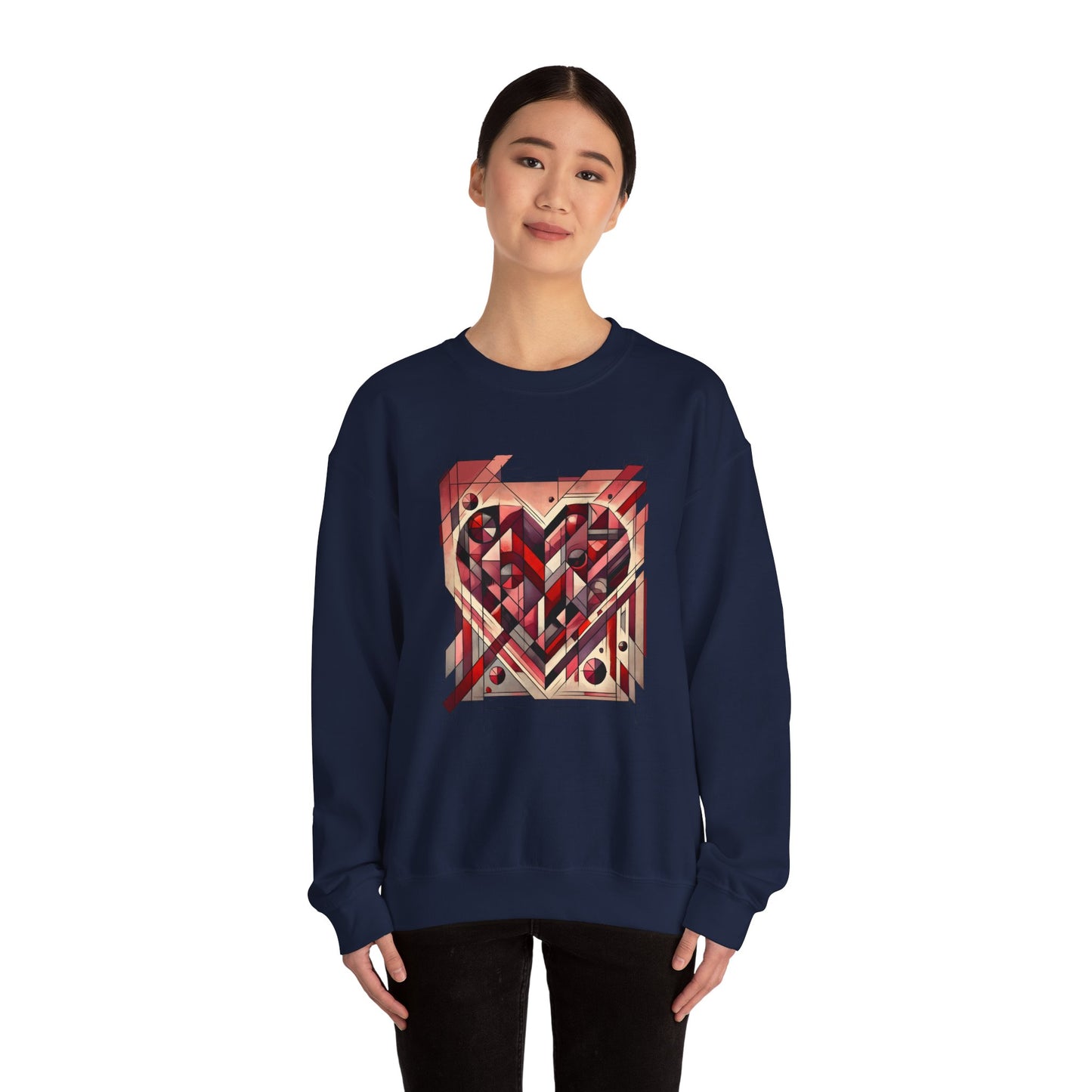Cubist Heart Sweatshirt – Modern Art Valentine's Day Pullover