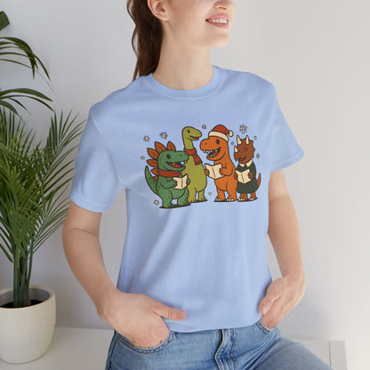 Dinosaur Carolers T-Shirt – Cute Dino Christmas Singing Tee