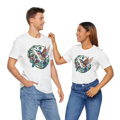 Stained Glass Hummingbird Tee – Vibrant Nature Shirt