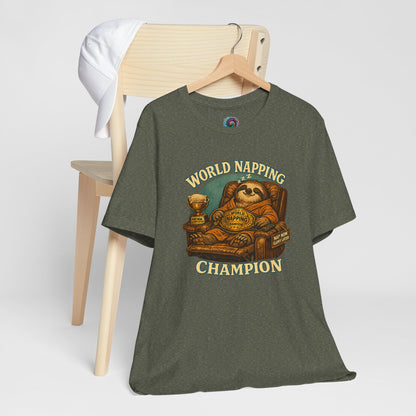 World Napping Champion T-Shirt – Funny Sloth Nap Tee