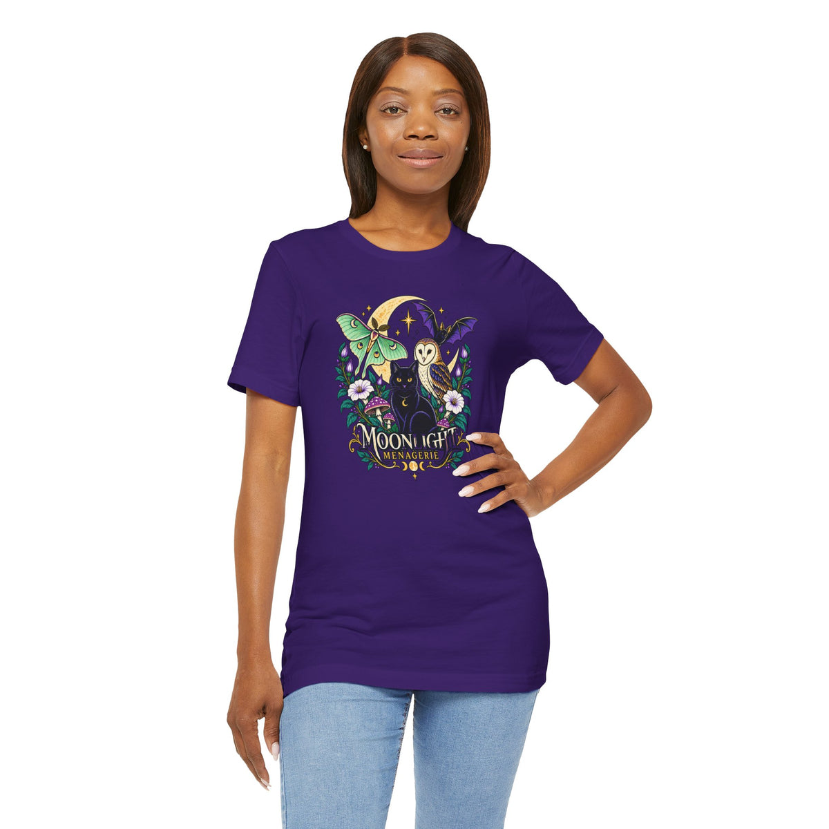 Moonlight Menagerie T-Shirt – Witchy Nocturnal Animals Tee