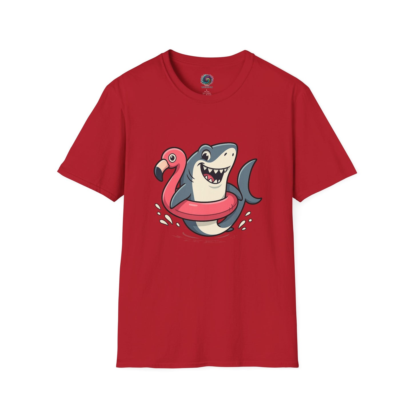 Shark & Flamingo Floatie T-Shirt – Funny Beach & Pool Day Tee