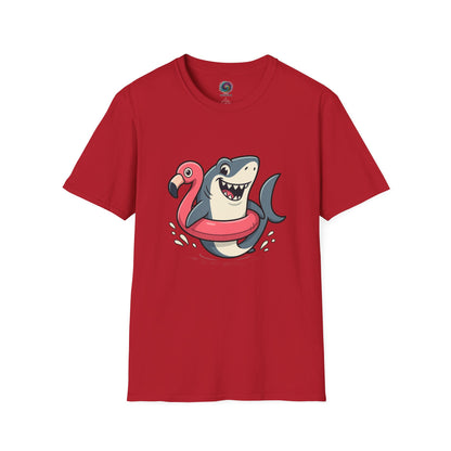 Shark & Flamingo Floatie T-Shirt – Funny Beach & Pool Day Tee