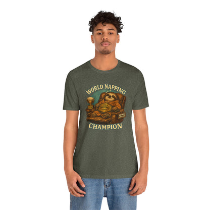 World Napping Champion T-Shirt – Funny Sloth Nap Tee