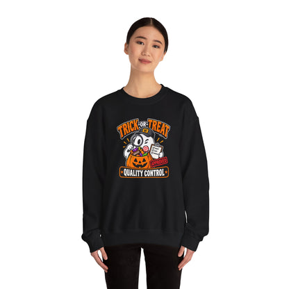 Trick-or-Treat Quality Control Sweatshirt – Funny Halloween Cozy Top