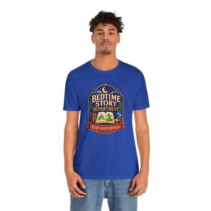 Bedtime Story Department T-Shirt – Read-Aloud Parent Tee