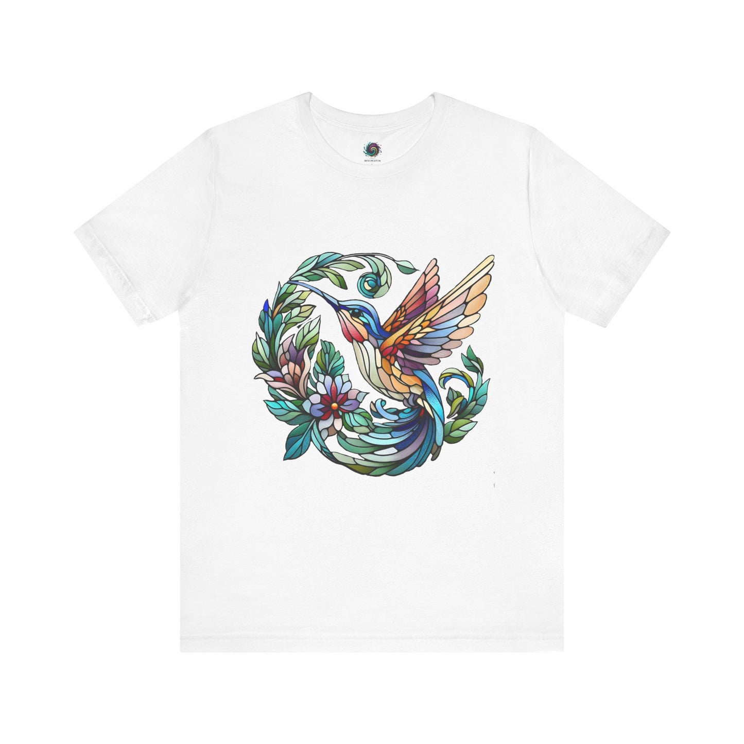 Stained Glass Hummingbird Tee – Vibrant Nature Shirt - WhimSpin - https://whimspin.com