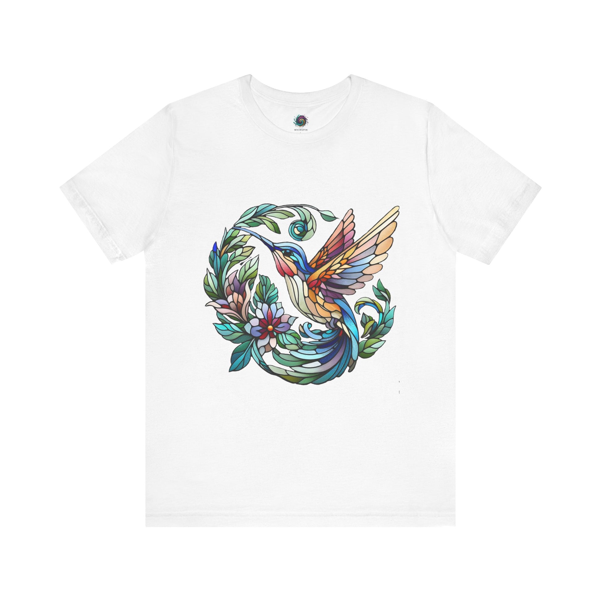 Stained Glass Hummingbird Tee – Vibrant Nature Shirt - WhimSpin - https://whimspin.com