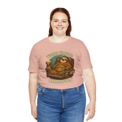 World Napping Champion T-Shirt – Funny Sloth Nap Tee