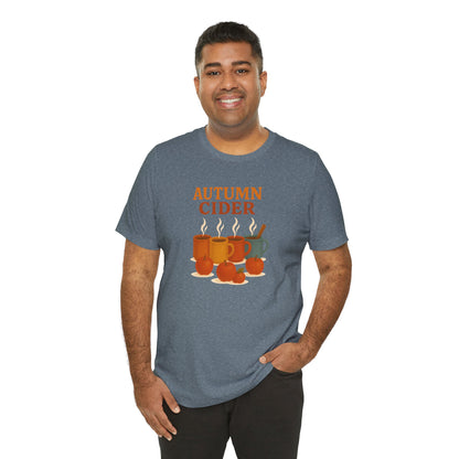 Autumn Cider T-Shirt – Cozy Fall Graphic Tee with Steaming Mugs