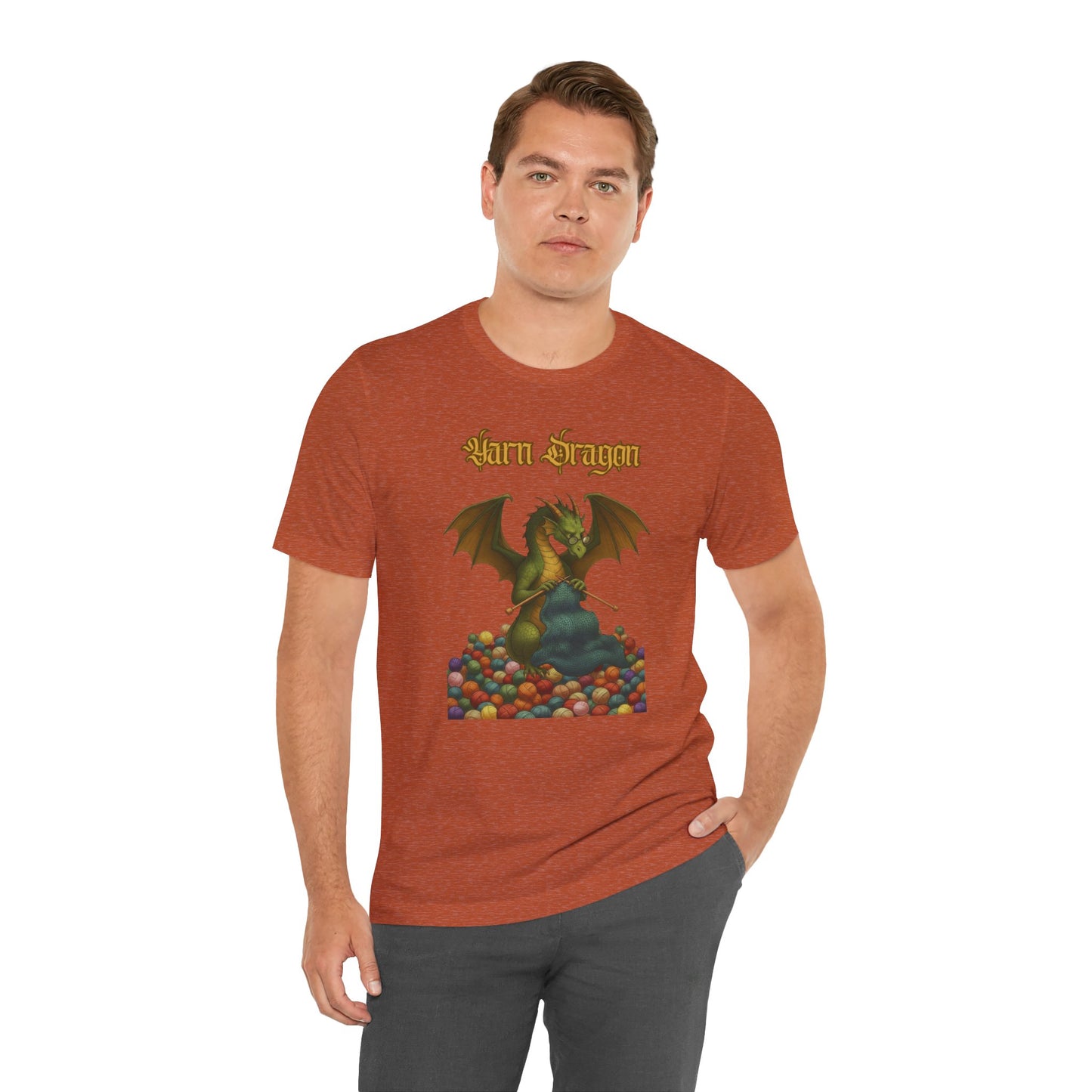 Yarn Dragon T-Shirt – Funny Knitting Dragon Shirt for Yarn Lovers