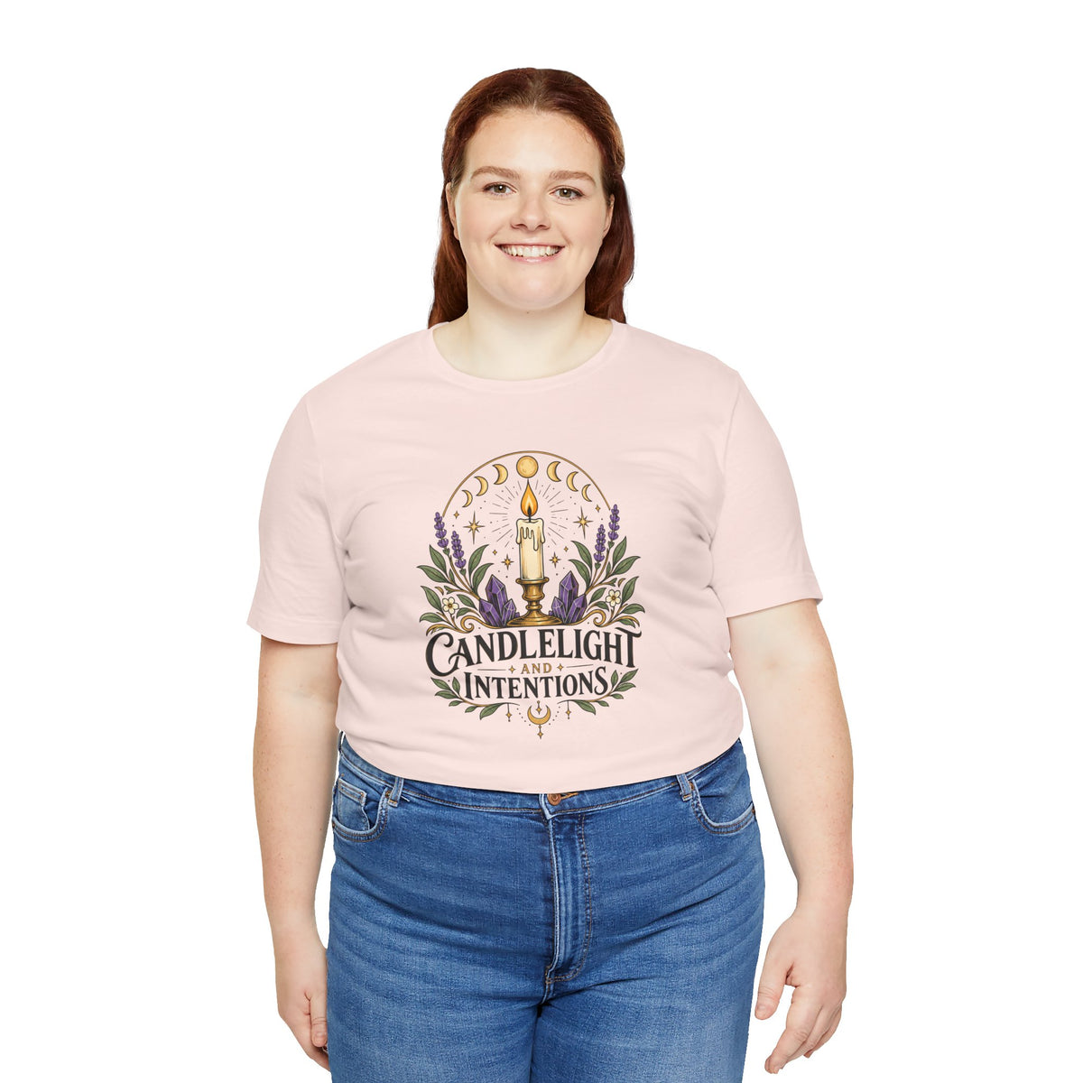 Candlelight and Intentions T-Shirt – Witchy Celestial Tee