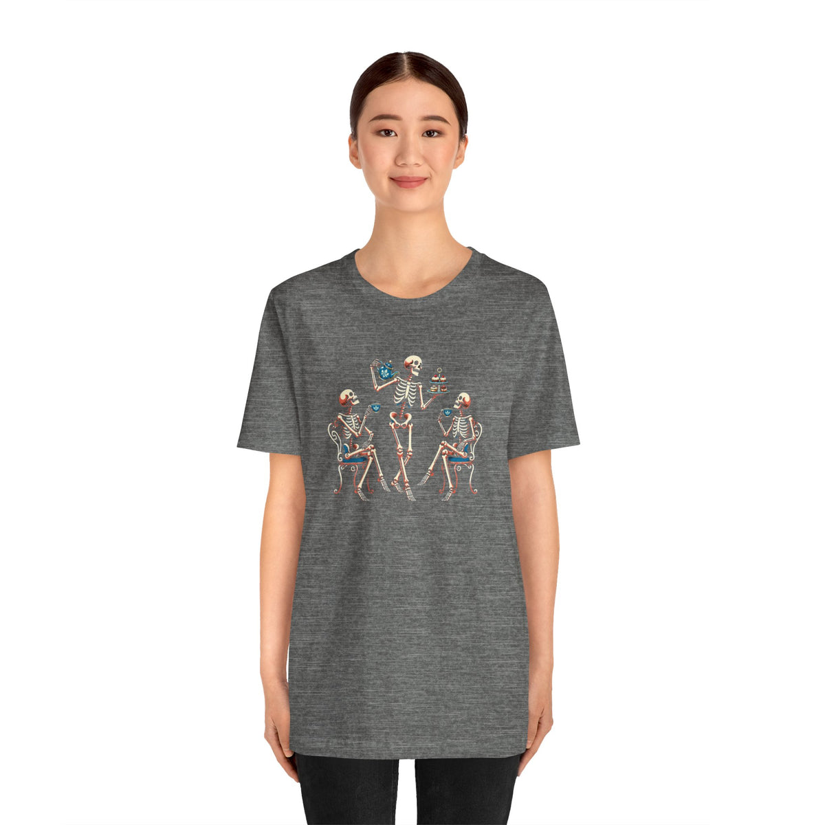 Skeleton Tea Party T-Shirt – Vintage Halloween Skeleton Tee